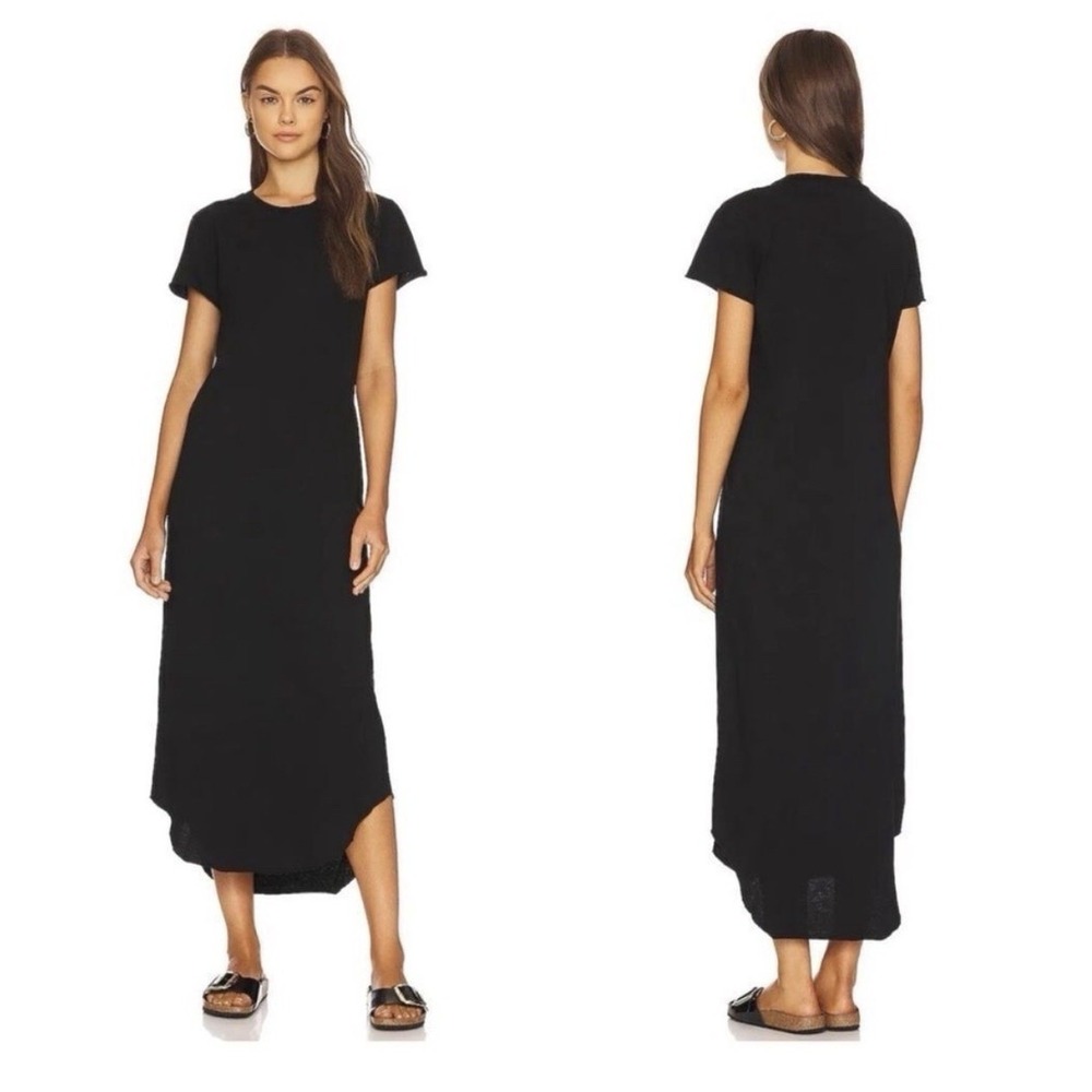 Frank & Eileen HARPER Perfect Tee Maxi Dress Short Sleeve Tshirt Black XL - Picture 3 of 8